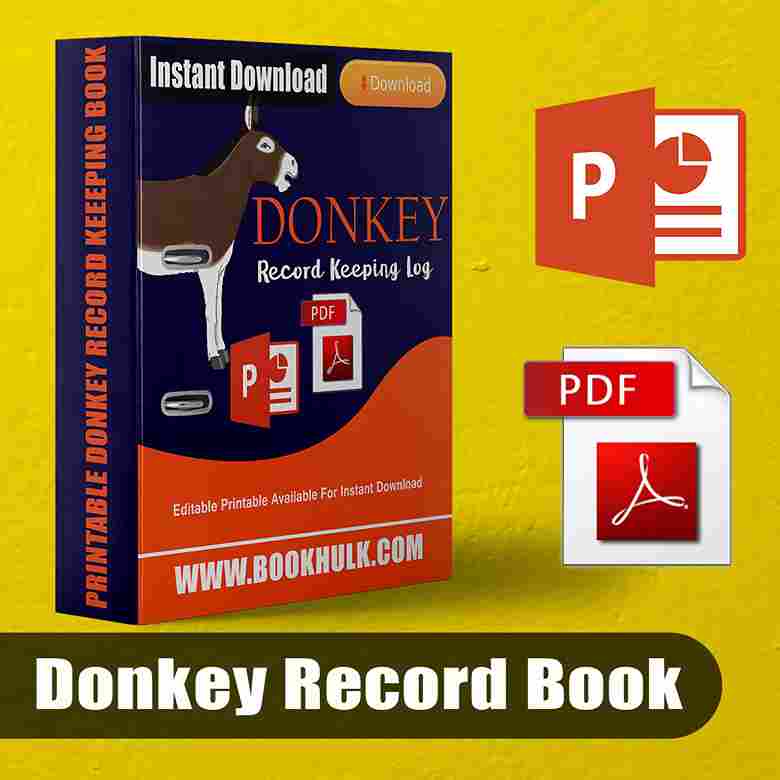 Printable Donkey Record Keeping Book